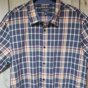 Wallin&Bros Mens XL blue/gold LS button down shirt